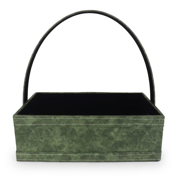 Green Leather Basket